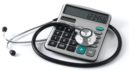 Calculator and stethoscope